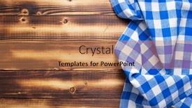  Presentation with table napkin - Slide set featuring checked-cloth-napkin-or-tablecloth background and a coral colored foreground