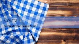 Presentation with table napkin - Slide deck enhanced with checked-cloth-napkin-or-tablecloth background and a teal colored foreground