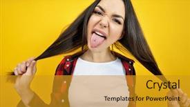  Presentation with aggression - Beautiful theme featuring checked shirt showing tongue backdrop and a gold colored foreground