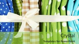  Presentation with fabrics - Colorful slide set enhanced with checker wavy - color mottled fabrics close-up background backdrop and a yellow colored foreground