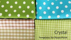  Presentation with fabrics - PPT theme enhanced with checker wavy - color mottled fabrics close-up background background and a  colored foreground