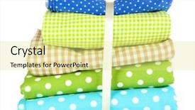  Presentation with fabrics - Audience pleasing slide deck consisting of checker wavy - color mottled fabrics isolated backdrop and a  colored foreground