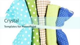  Presentation with fabrics - PPT layouts enhanced with checker wavy - color mottled fabrics isolated background and a  colored foreground
