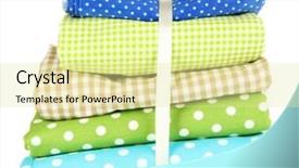  Presentation with fabrics - Theme enhanced with checker wavy - color mottled fabrics isolated background and a  colored foreground