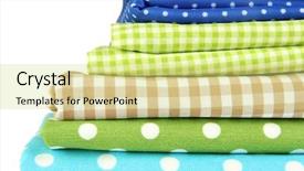  Presentation with fabrics - Slides having checker wavy - color mottled fabrics isolated background and a yellow colored foreground