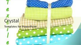  Presentation with fabrics - Slide set featuring checker wavy - color mottled fabrics isolated background and a  colored foreground