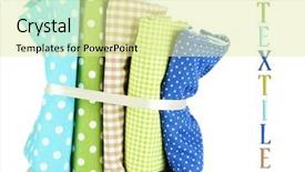  Presentation with knit fabrics - Slide set with checker wavy - color mottled fabrics isolated background and a blonde colored foreground