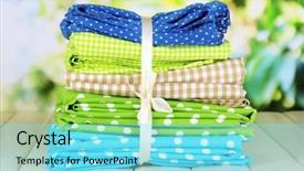  Presentation with fabrics - Beautiful PPT theme featuring checker wavy - color mottled fabrics on wooden backdrop and a arctic colored foreground