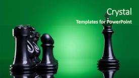  Presentation with chess pieces - Audience pleasing slide deck consisting of checkerboard - black king leading his army backdrop and a forest green colored foreground