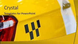  Presentation with taxi - Slides with checkerboard - checker pattern of a taxi background and a  colored foreground