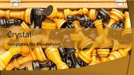  Presentation with chess stylized - Beautiful slide deck featuring checkerboard - chess in the box backdrop and a gold colored foreground