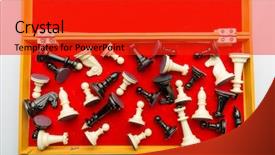  Presentation with chess stylized - Theme featuring checkerboard - chess in the box background and a red colored foreground