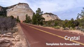  Presentation with national - Presentation theme consisting of checkerboard mesa at zion national background and a tawny brown colored foreground