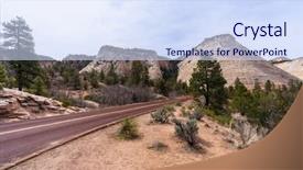  Presentation with joshua tree national park - Presentation theme featuring checkerboard mesa at zion national background and a sky blue colored foreground
