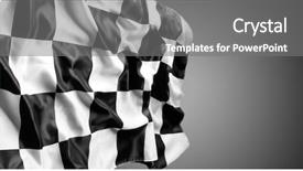  Presentation with grey black white - PPT theme featuring checkered black and white flag background and a gray colored foreground