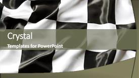  Presentation with checkered flag - Slide set featuring checkered black and white flag background and a gray colored foreground