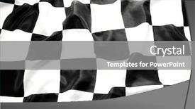  Presentation with checkered flag - Theme having checkered black and white flag background and a  colored foreground