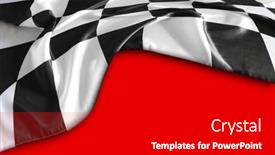  Presentation with checkered flag - PPT theme consisting of checkered-black-and-white-flag background and a black colored foreground
