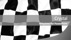  Presentation with checkered flag - PPT theme with checkered black and white flag background and a  colored foreground