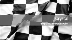  Presentation with checkered flag - Slides enhanced with checkered black and white flag background and a gray colored foreground