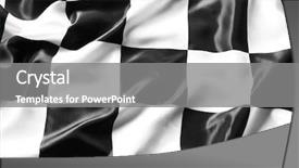  Presentation with checkered flag - Slide deck featuring checkered black and white flag background and a gray colored foreground