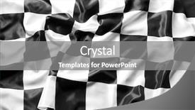  Presentation with checkered flag - Cool new PPT theme with checkered black and white flag backdrop and a gray colored foreground