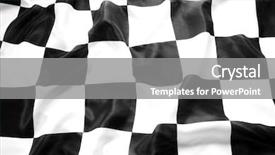  Presentation with checkered flag - Presentation design having checkered black and white flag background and a gray colored foreground