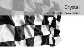  Presentation with checkered flag - Theme with checkered black and white flag background and a light gray colored foreground