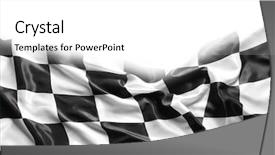  Presentation with checkered flag - Colorful theme enhanced with checkered black and white flag backdrop and a white colored foreground