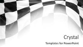  Presentation with checkered flag - Theme having checkered black and white flag background and a white colored foreground