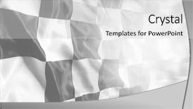  Presentation with checkered flag - Theme having checkered black and white racing background and a light gray colored foreground