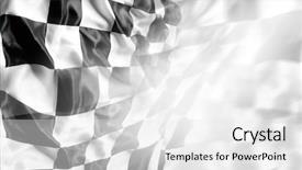  Presentation with checkered flag - Slide deck featuring checkered black and white racing background and a white colored foreground