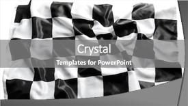  Presentation with checkered flag - Audience pleasing PPT layouts consisting of checkered black and white racing backdrop and a gray colored foreground