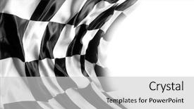  Presentation with racing - PPT theme with checkered black and white racing background and a light gray colored foreground
