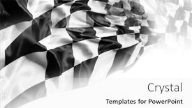  Presentation with checkered flag - PPT theme having checkered-black-and-white-racing background and a white colored foreground