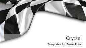  Presentation with checkered flag - Amazing slide deck having checkered-black-and-white-racing backdrop and a white colored foreground