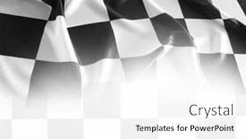  Presentation with checkered flag - Audience pleasing slide set consisting of checkered-black-and-white-racing backdrop and a white colored foreground