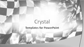  Presentation with checkered flag - Amazing presentation design having checkered-black-and-white-racing backdrop and a white colored foreground
