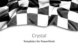  Presentation with checkered flag - Amazing presentation design having checkered-black-and-white-racing backdrop and a white colored foreground