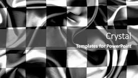  Presentation with checkered flag - Presentation theme enhanced with checkered-black-and-white-racing background and a dark gray colored foreground