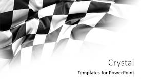  Presentation with checkered flag - Slide deck featuring checkered-black-and-white-racing background and a white colored foreground