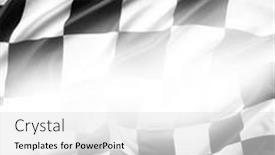  Presentation with checkered flag - Presentation design with checkered-black-and-white-racing background and a white colored foreground