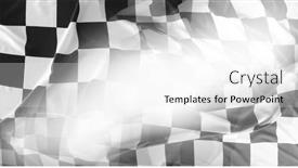  Presentation with checkered flag - PPT theme with checkered-black-and-white-racing background and a white colored foreground