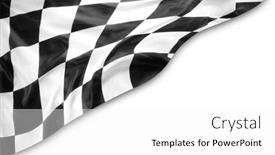  Presentation with checkered flag - PPT layouts having checkered-black-and-white-racing background and a white colored foreground