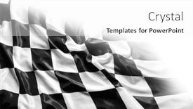  Presentation with checkered flag - Presentation with checkered-black-and-white-racing background and a white colored foreground
