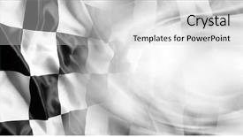  Presentation with checkered flag - Cool new PPT theme with checkered black and white racing backdrop and a light gray colored foreground