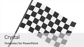  Presentation with checkered flag - Amazing presentation having projects on science chemistry backdrop and a tawny brown colored foreground.