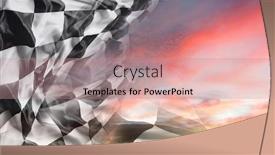  Presentation with checkered flag - Amazing slides having checkered-flag-and-bright-sky backdrop and a coral colored foreground