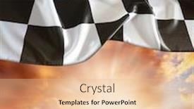  Presentation with checkered flag - Beautiful slides featuring checkered-flag-and-bright-sky backdrop and a coral colored foreground