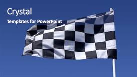  Presentation with checkered flag - Slides with checkered flag blowing background and a ocean colored foreground